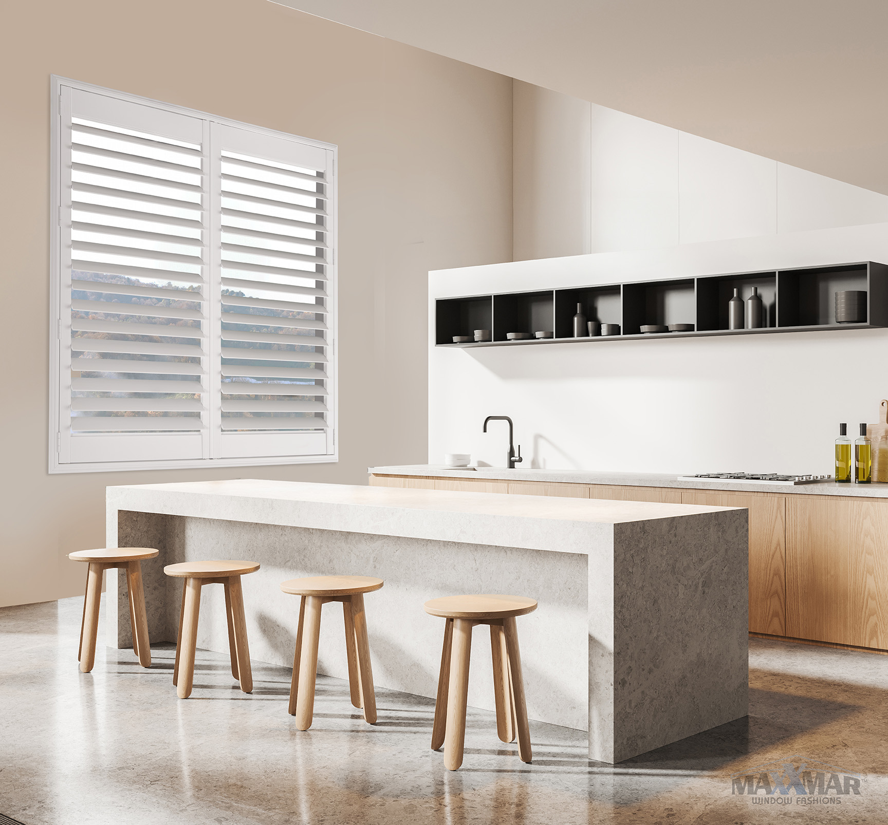 Maxxmar Cashmere Wood Shutter 1